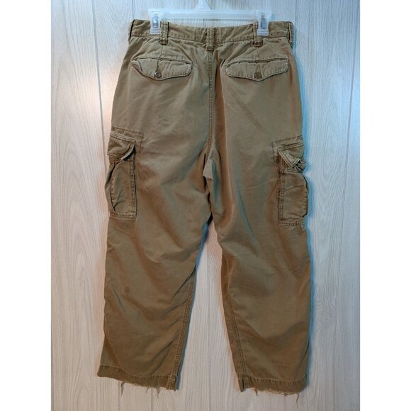 American Eagle Outfitters Pants Mens 32x30 Tan Cargo Drawstring Baggy Y2k Skate - Picture 4 of 10